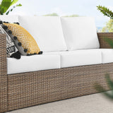 Sienna Outdoor Patio Sofa in Cappuccino White