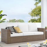 Sienna Outdoor Patio Sofa in Cappuccino White
