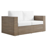 Sienna Outdoor Patio Loveseat in Cappuccino White