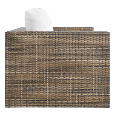 Convene Outdoor Patio Loveseat in Cappuccino White