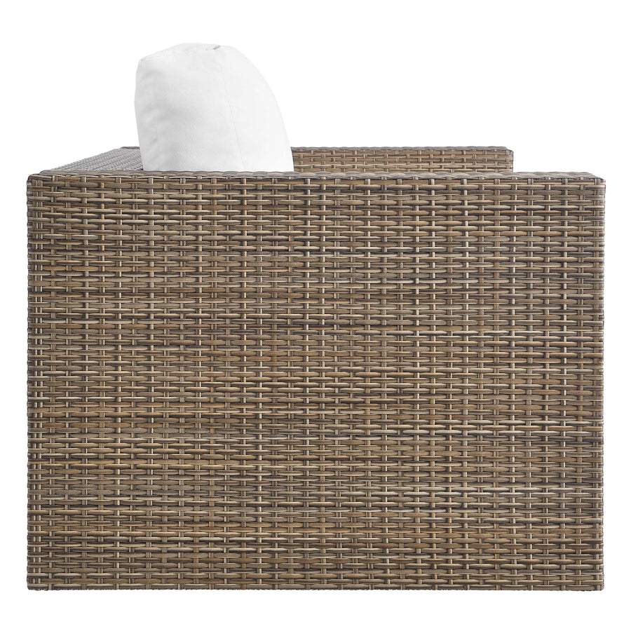 Sienna Outdoor Patio Loveseat in Cappuccino White