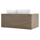 Sienna Outdoor Patio Loveseat in Cappuccino White