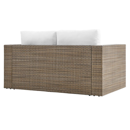 Convene Outdoor Patio Loveseat in Cappuccino White