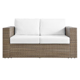 Sienna Outdoor Patio Loveseat in Cappuccino White