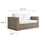 Sienna Outdoor Patio Loveseat in Cappuccino White