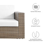 Sienna Outdoor Patio Loveseat in Cappuccino White
