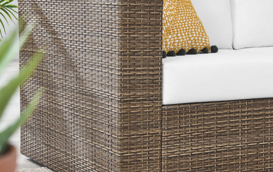 Sienna Outdoor Patio Loveseat in Cappuccino White