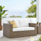 Sienna Outdoor Patio Loveseat in Cappuccino White
