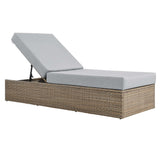 Sienna Outdoor Patio Chaise Lounge Chair in Cappuccino Gray