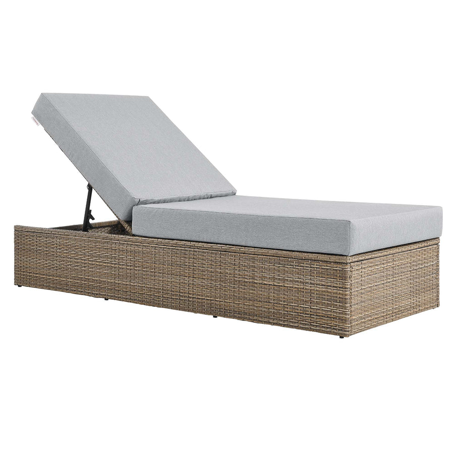 Sienna Outdoor Patio Chaise Lounge Chair in Cappuccino Gray