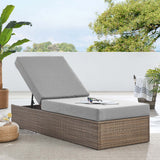 Sienna Outdoor Patio Chaise Lounge Chair in Cappuccino Gray