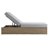 Sienna Outdoor Patio Chaise Lounge Chair in Cappuccino Gray