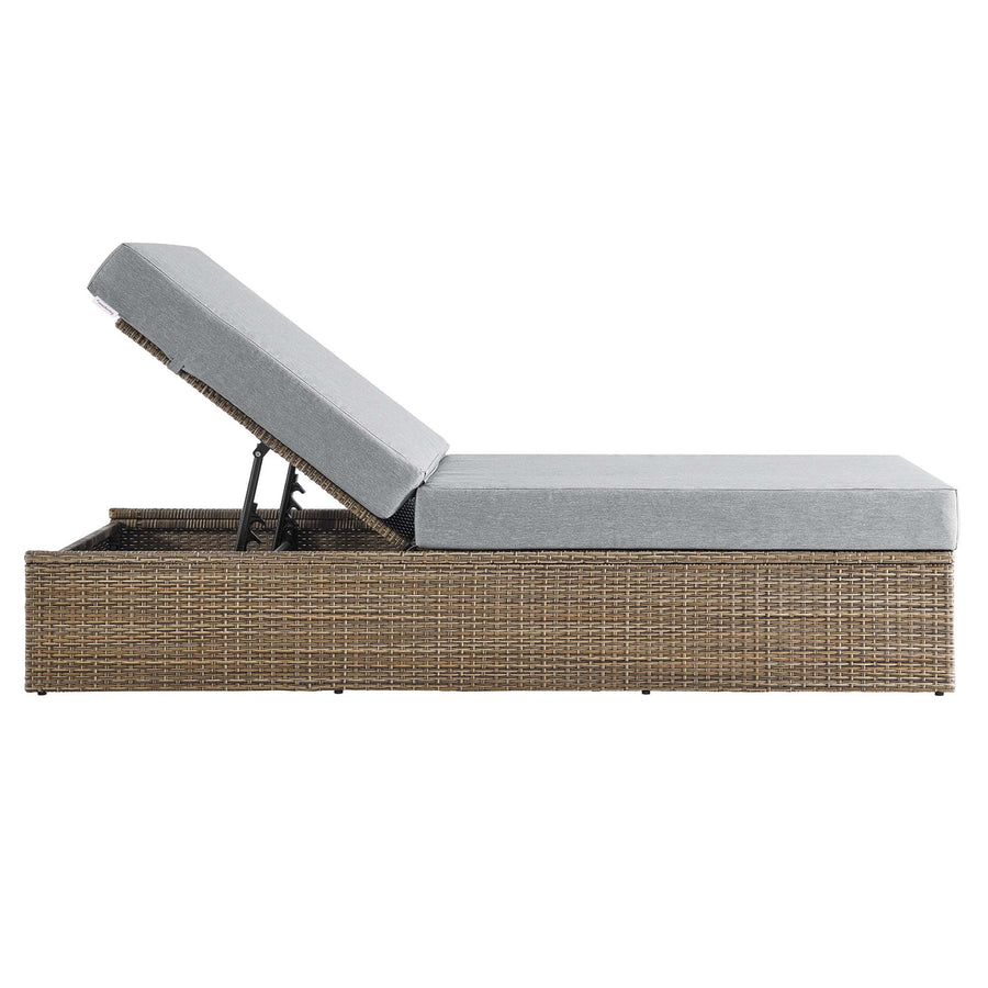 Sienna Outdoor Patio Chaise Lounge Chair in Cappuccino Gray