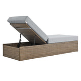 Sienna Outdoor Patio Chaise Lounge Chair in Cappuccino Gray