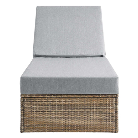 Convene Outdoor Patio Chaise Lounge Chair in Cappuccino Gray