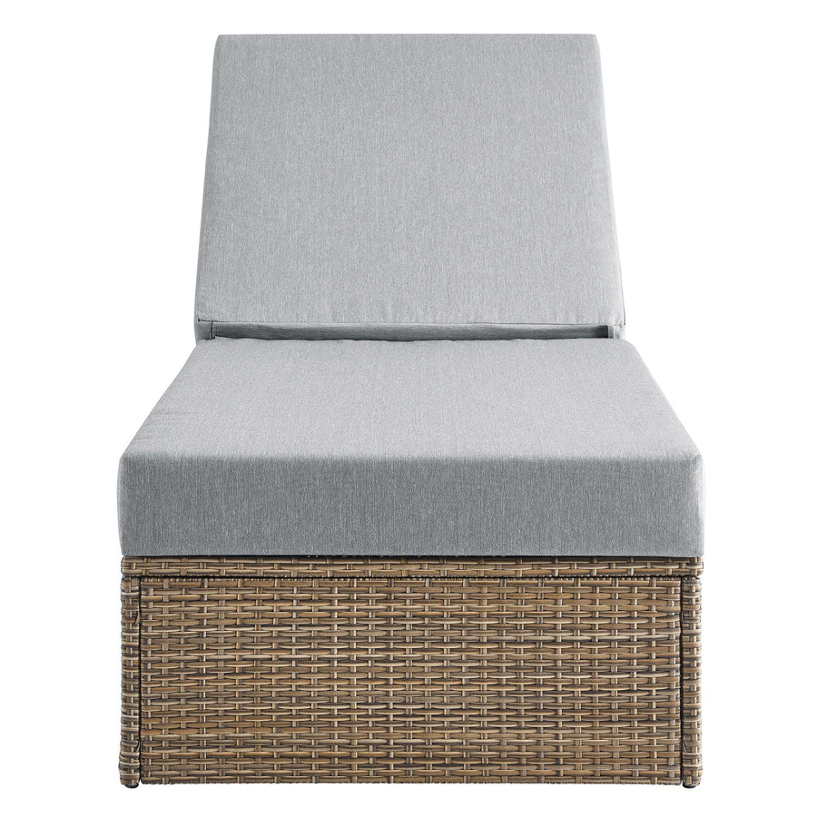 Sienna Outdoor Patio Chaise Lounge Chair in Cappuccino Gray