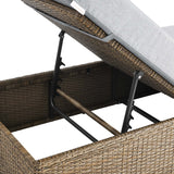 Sienna Outdoor Patio Chaise Lounge Chair in Cappuccino Gray