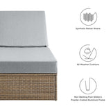 Sienna Outdoor Patio Chaise Lounge Chair in Cappuccino Gray