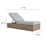 Sienna Outdoor Patio Chaise Lounge Chair in Cappuccino Gray