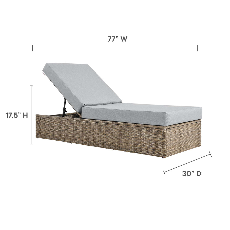 Sienna Outdoor Patio Chaise Lounge Chair in Cappuccino Gray