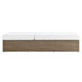 Sienna Outdoor Patio Chaise Lounge Chair in Cappuccino White
