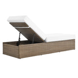 Sienna Outdoor Patio Chaise Lounge Chair in Cappuccino White