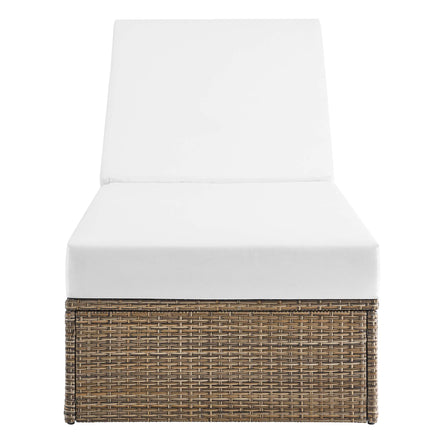 Convene Outdoor Patio Chaise Lounge Chair in Cappuccino White