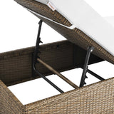Sienna Outdoor Patio Chaise Lounge Chair in Cappuccino White