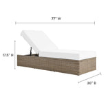 Sienna Outdoor Patio Chaise Lounge Chair in Cappuccino White