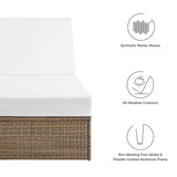 Sienna Outdoor Patio Chaise Lounge Chair in Cappuccino White
