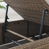 Sienna Outdoor Patio Chaise Lounge Chair in Cappuccino White