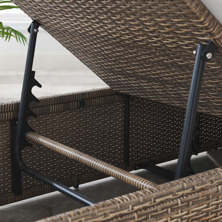 Convene Outdoor Patio Chaise Lounge Chair in Cappuccino White