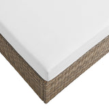 Sienna Outdoor Patio Rectangle Ottoman in Cappuccino White