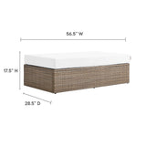 Sienna Outdoor Patio Rectangle Ottoman in Cappuccino White