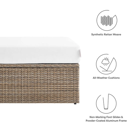 Convene Outdoor Patio Rectangle Ottoman by Furniture For America