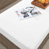 Sienna Outdoor Patio Rectangle Ottoman in Cappuccino White
