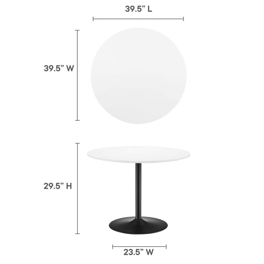 Elke 40" Dining Table in Black White