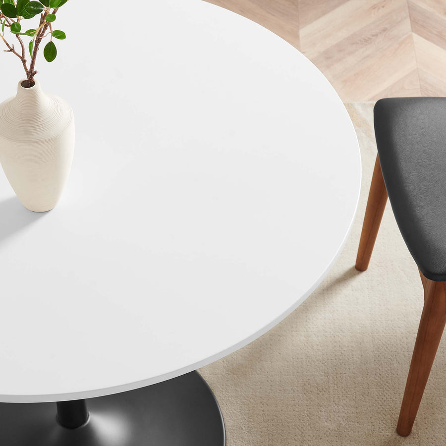 Elke 40" Dining Table in Black White