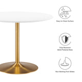 Elke 40" Dining Table in Gold White