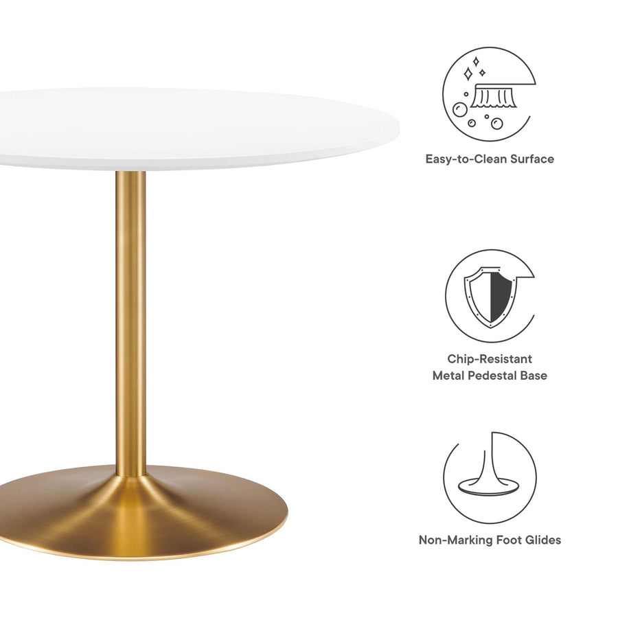 Elke 40" Dining Table in Gold White