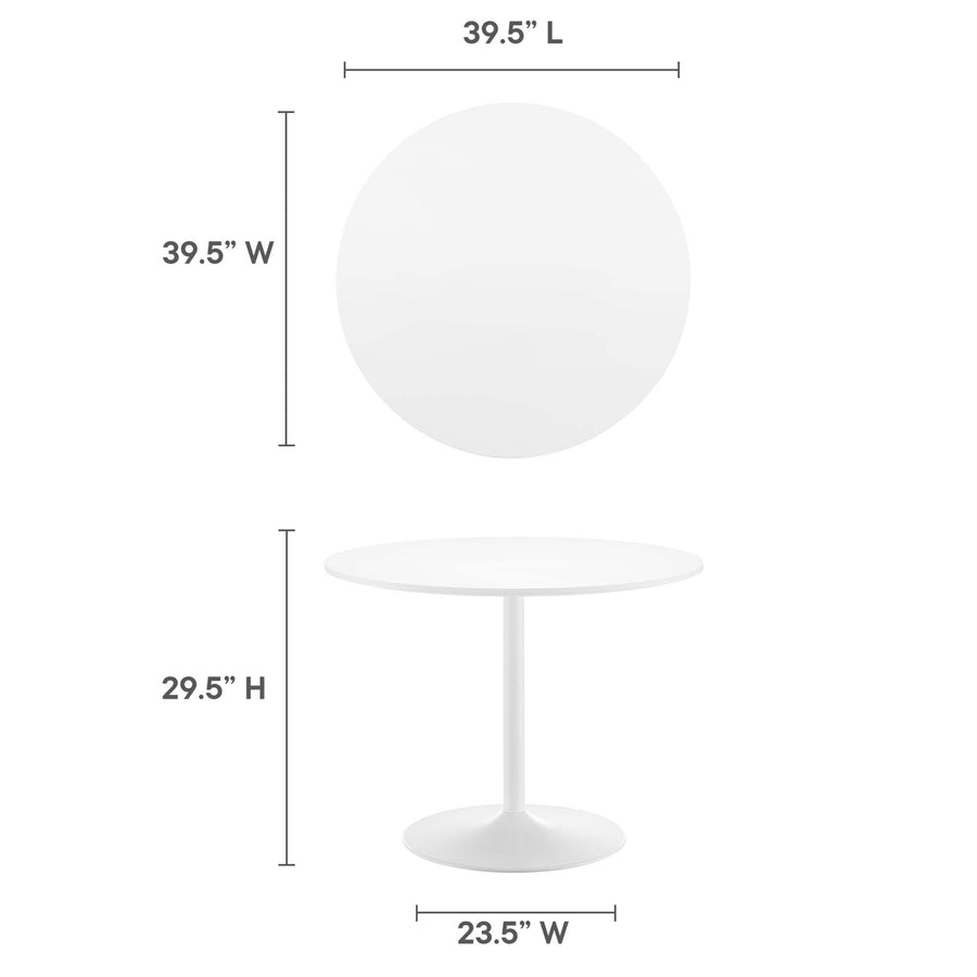 Elke 40" Dining Table in White White