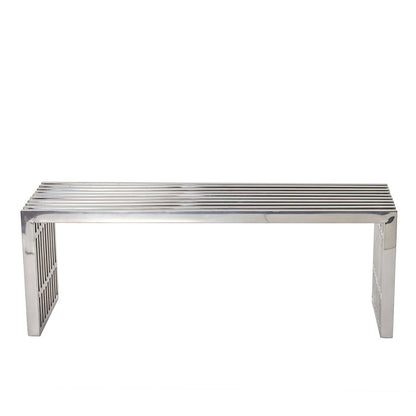 Gridiron Medium Stainless Steel Bench by Furniture For America