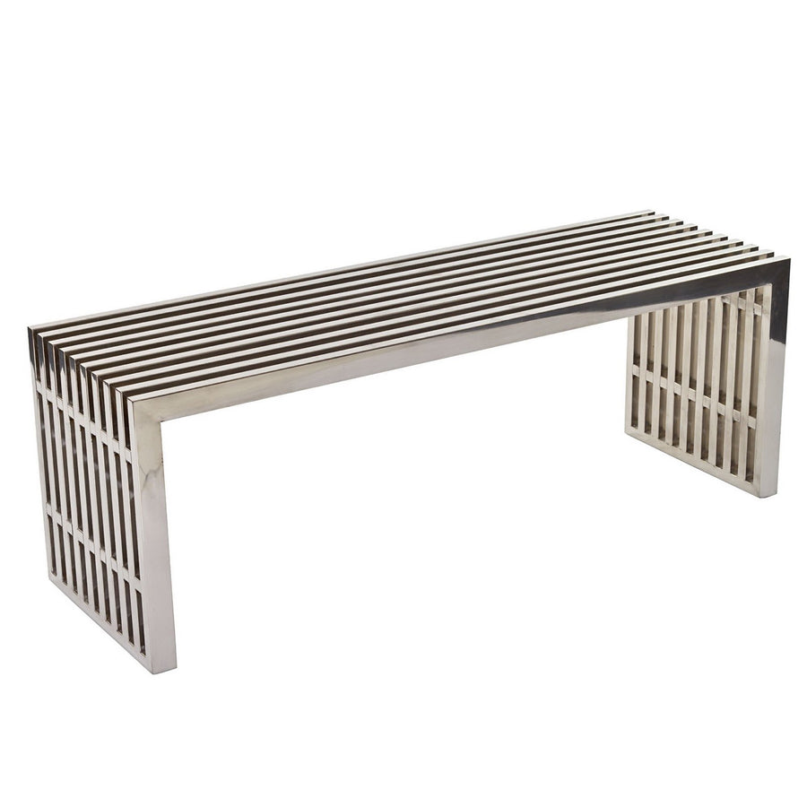 Fenn Medium Stainless Steel Bench in Silver