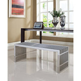 Fenn Medium Stainless Steel Bench in Silver