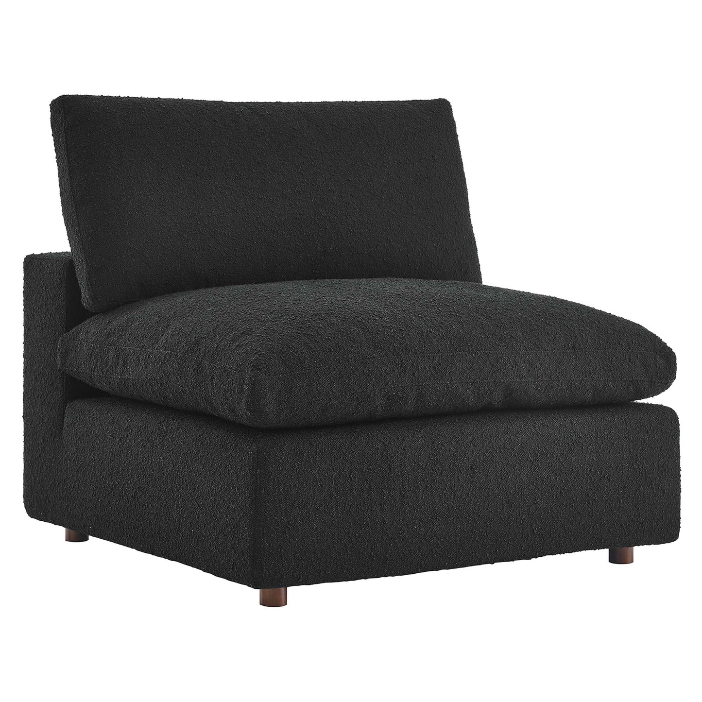 Commix Down Filled Overstuffed Boucle Fabric Armless Chair by Furniture For America