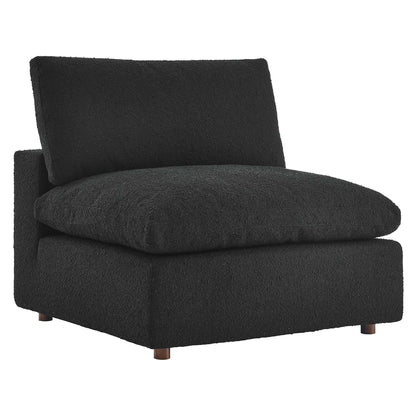 Commix Down Filled Overstuffed Boucle Fabric Armless Chair by Furniture For America