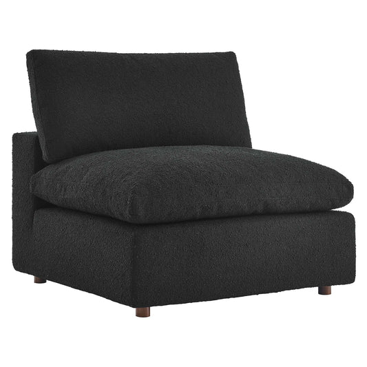 Commix Down Filled Overstuffed Boucle Fabric Armless Chair by Furniture For America