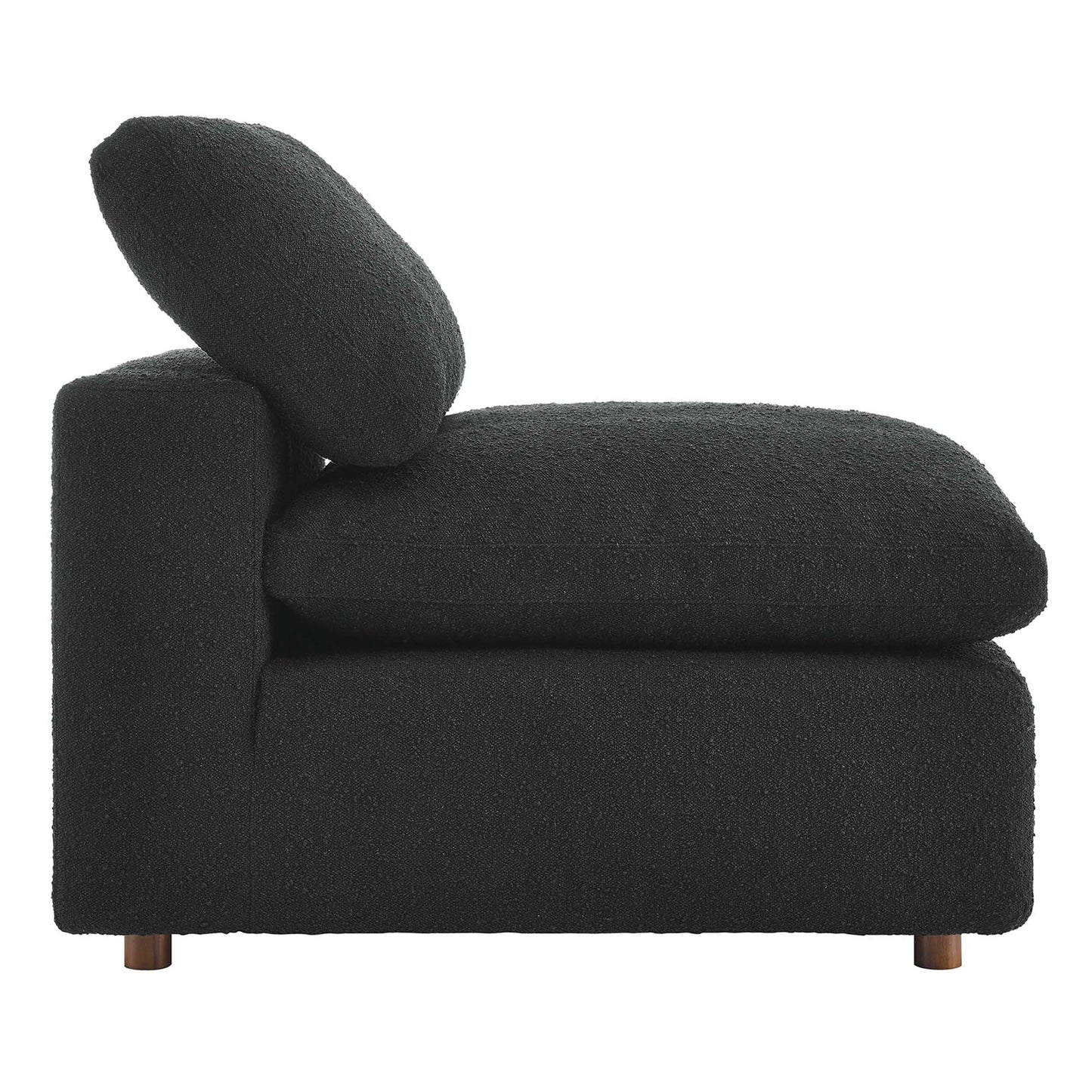 Commix Down Filled Overstuffed Boucle Fabric Armless Chair by Furniture For America