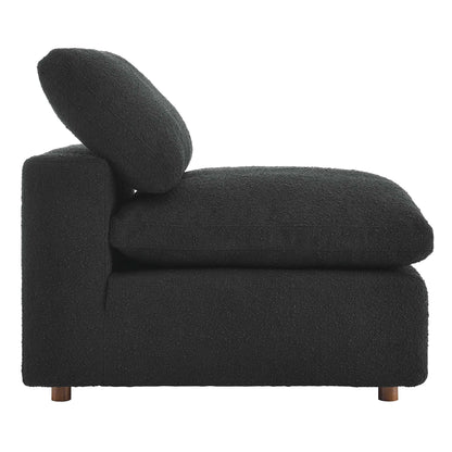 Commix Down Filled Overstuffed Boucle Fabric Armless Chair by Furniture For America