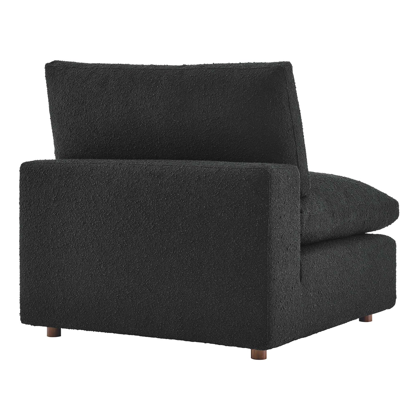 Commix Down Filled Overstuffed Boucle Fabric Armless Chair by Furniture For America